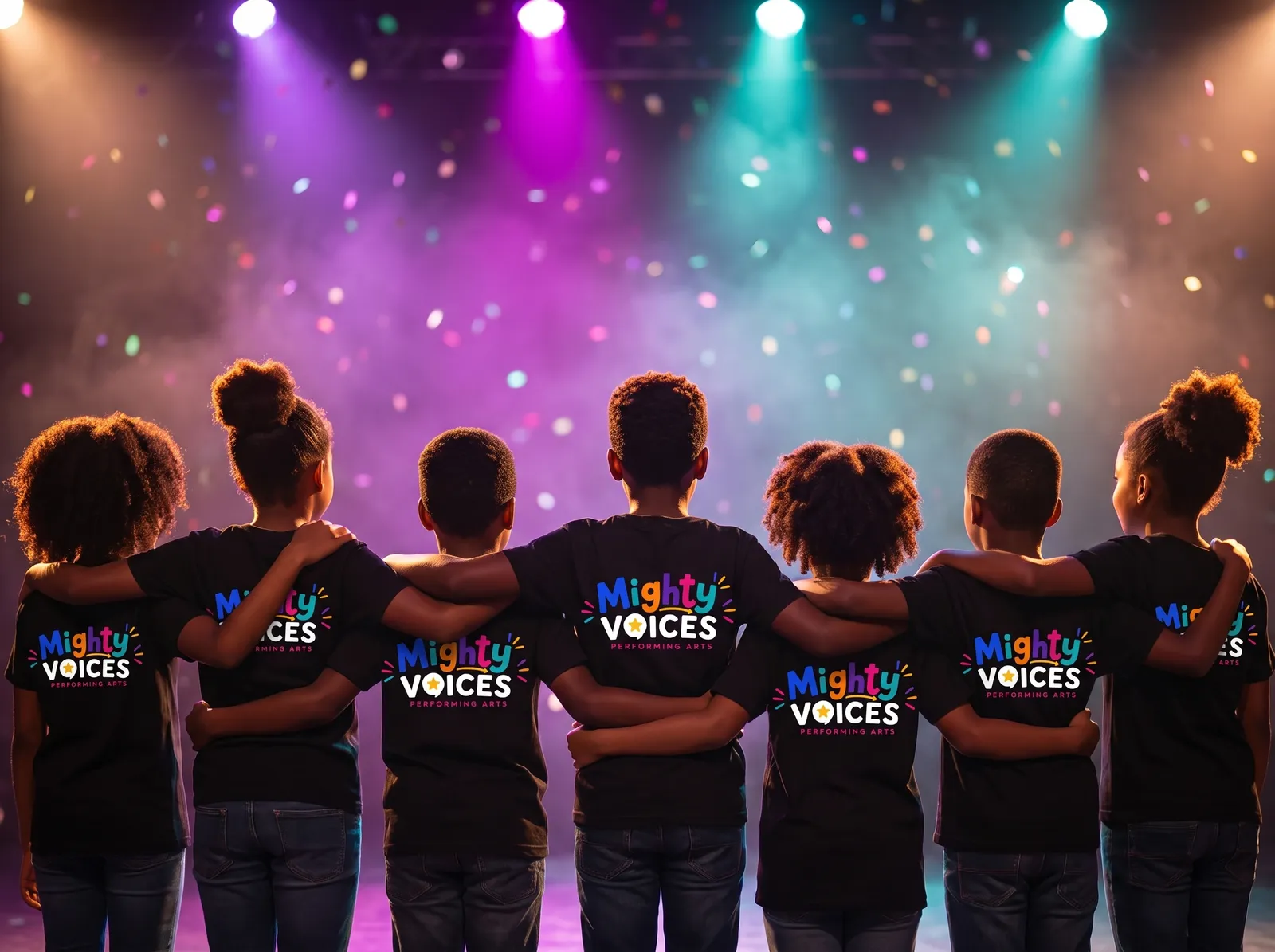 Mighty Voices students together after a performance